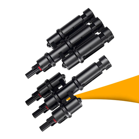 T3 Connector 70A – zwarte PV-stekkerverbindingen voor solarkabels.