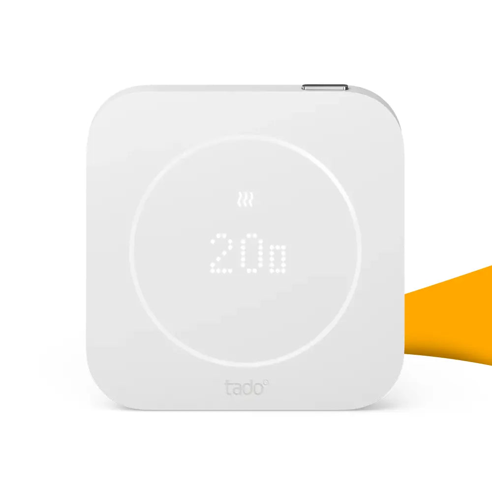 tado° Wired Smart Thermostat X (2nd Gen.) in white with digital temperature display