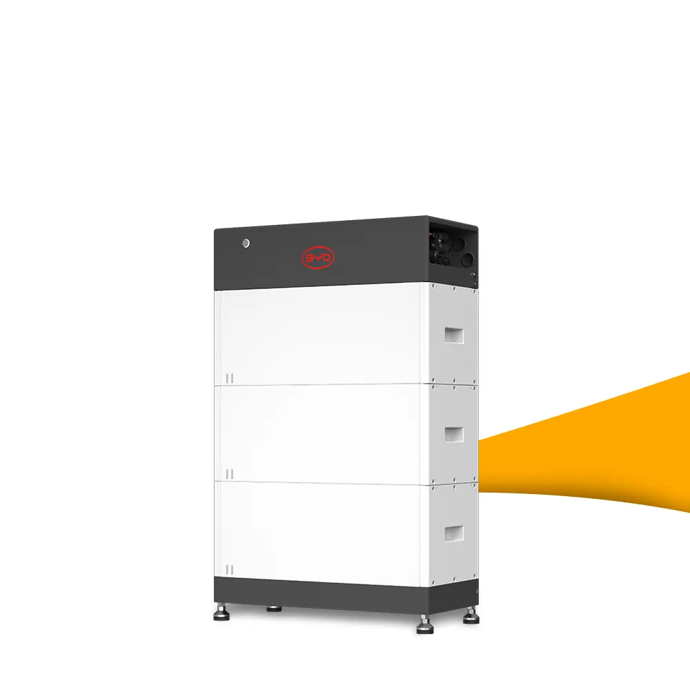 BYD HVM+ 8.3 batterijbox kopen bij solago.nl – energieopslagmodule op witte achtergrond met oranje podium