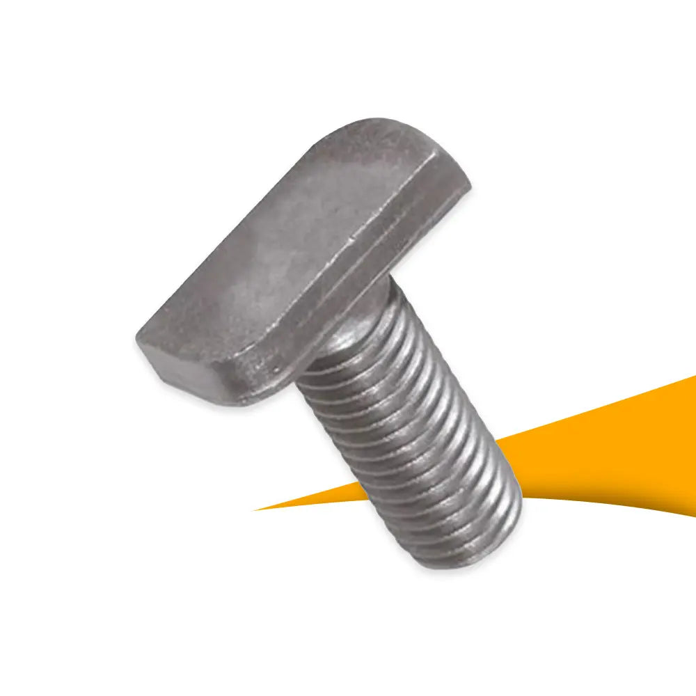 Hammerkopbout M10x32,5 voor PV-montage, bevestigingsbout voor aluminium profielen en onderconstructie, hammerkopbout bestellen bij solago.nl, op witte achtergrond met oranje podium