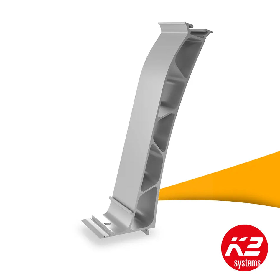 K2 Dome 6.15 Peak 2004174 kopen bij solago.nl, montagesysteem voor zonnepanelen op witte achtergrond met oranje podium productfoto