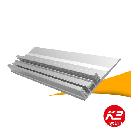 K2 SingleBoard 3S/4S 2,10 m 2001972 kopen bij solago.nl, montageplaat voor zonnepanelen op witte achtergrond met oranje podium productfoto