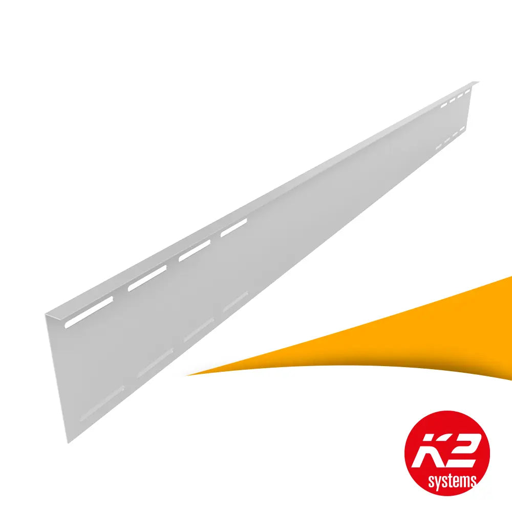K2 S-Dome 6.10 Windbreaker long kopen bij solago.nl, lange winddeflector voor platdak montagesysteem op witte achtergrond met oranje podium productfoto