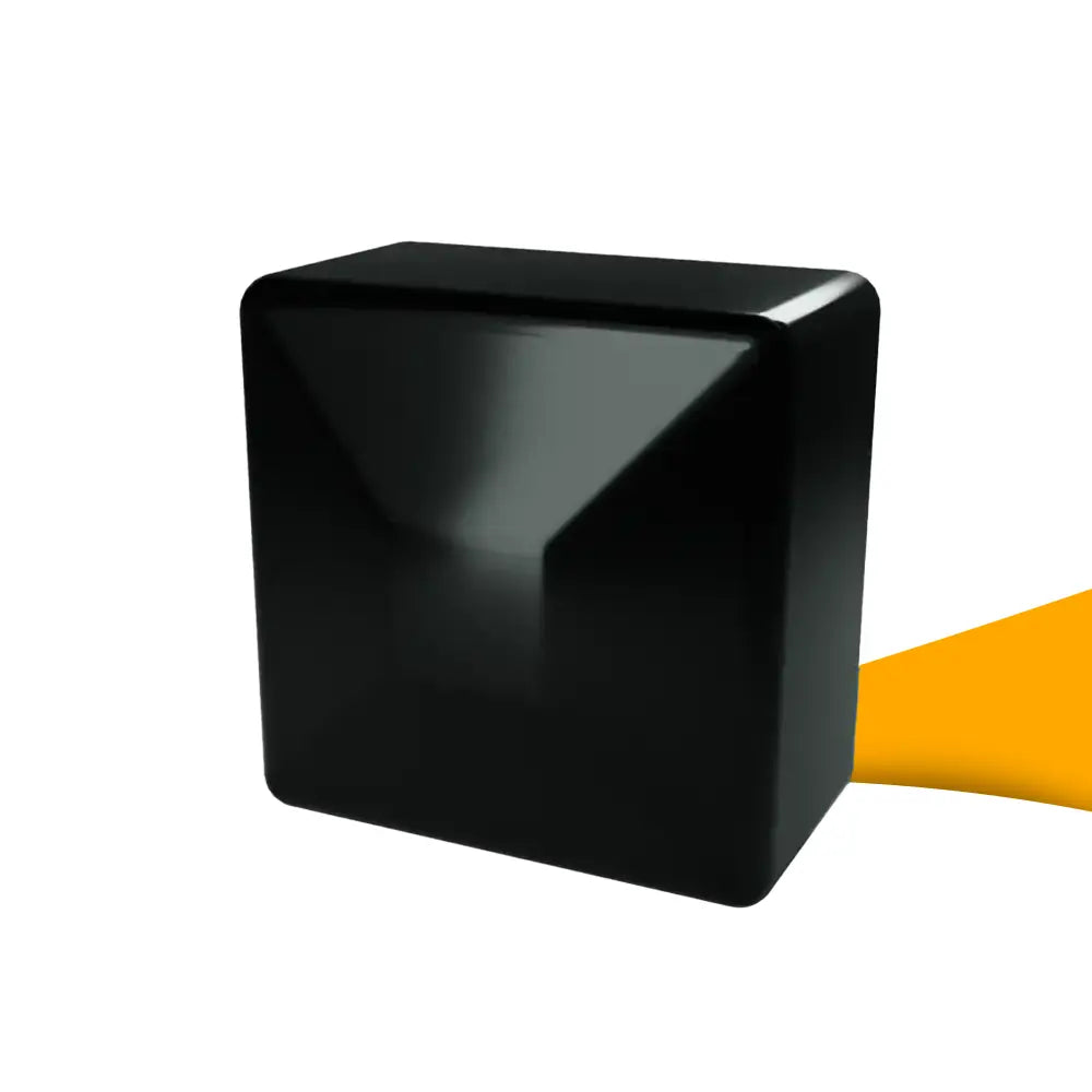 LDPE eindkap voor montagerails kopen bij solago.nl, afdekkap voor montagesysteem op witte achtergrond met oranje podium productfoto