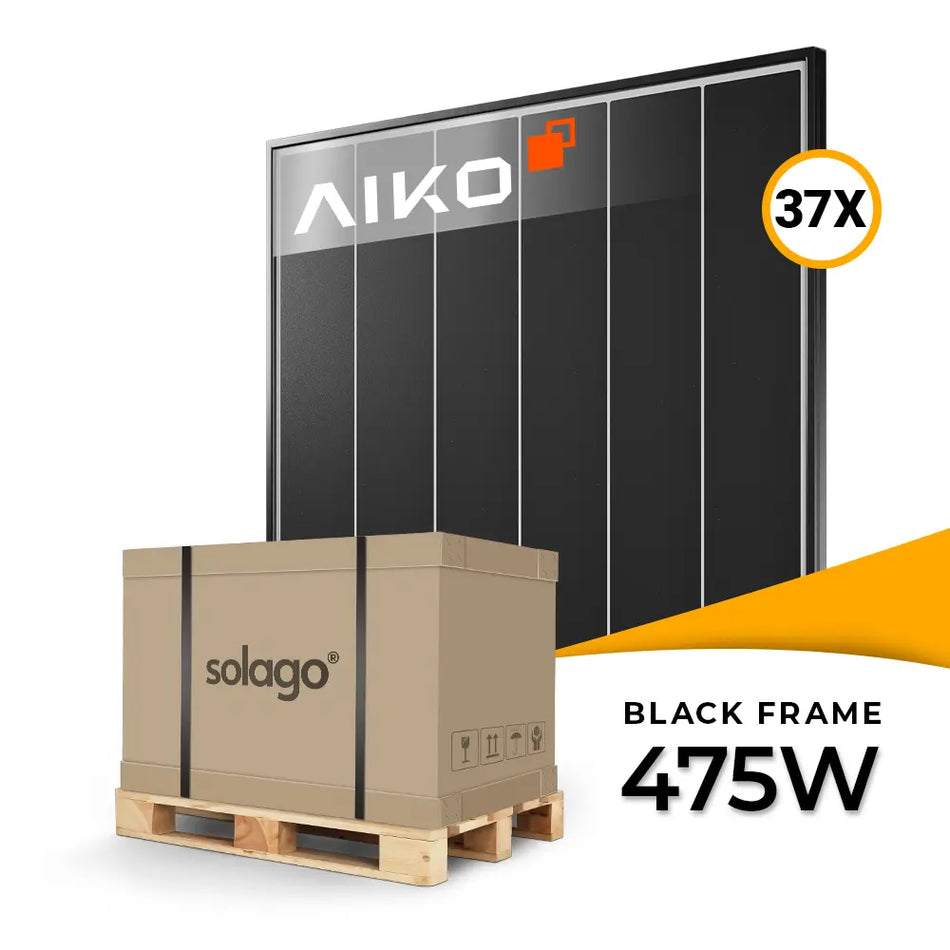 AIKO Solar 475W glas-glas zonnepaneel black frame, Neostar 3P+54, pallet met 37 stuks