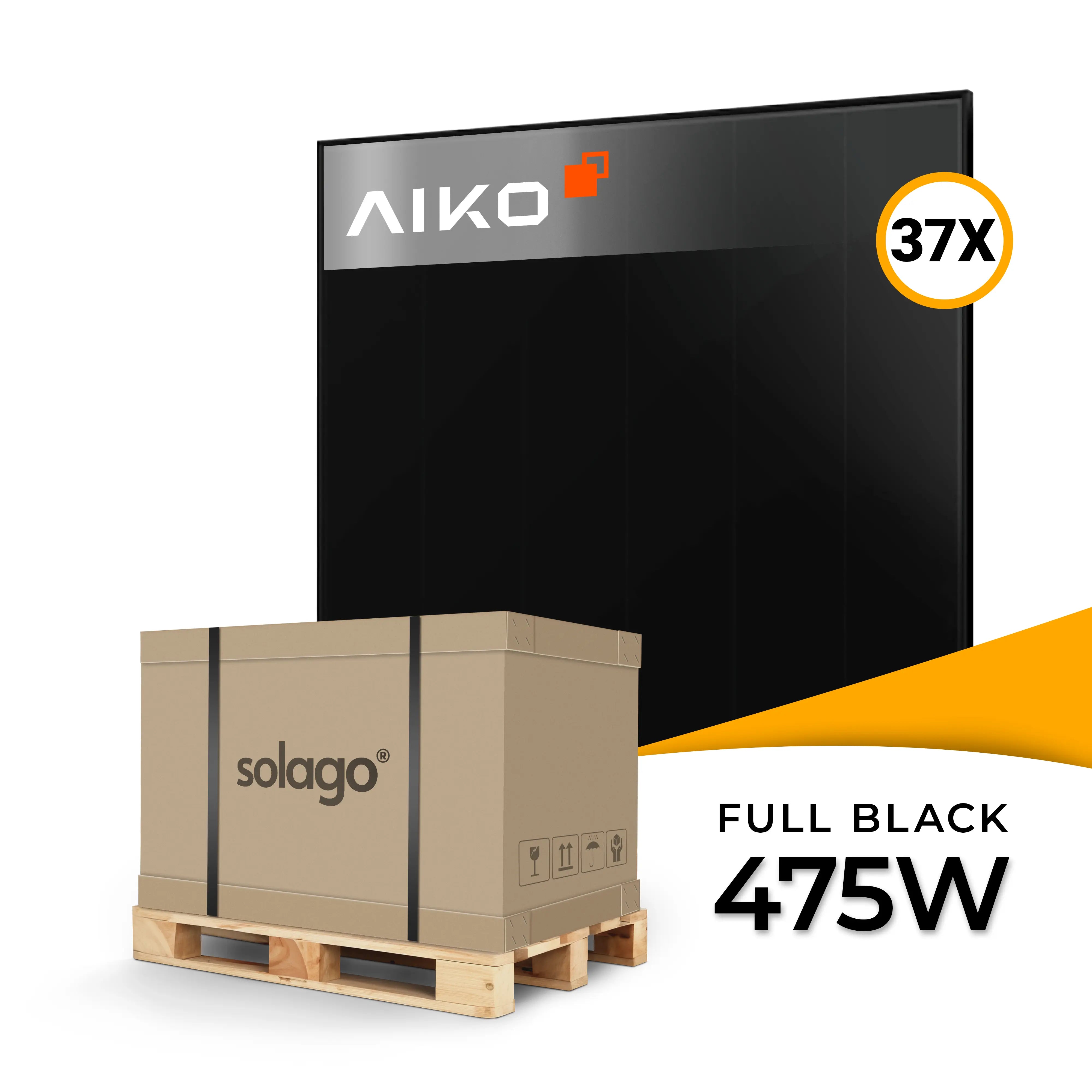 Aiko Solar 475W dual glass full black PV-module AIKO-A475-MCE54Db Neostar 3S+ – palletprijs (37 stuks) voor professionele zonne-energie projecten, nu PV-module kopen bij solago.nl