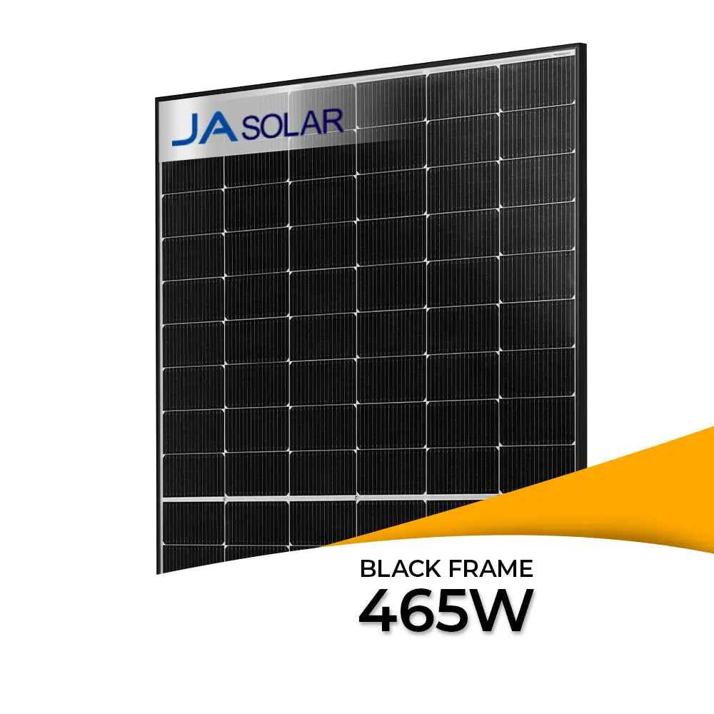 Produktbild - JA Solar JAM54D40 LR 465W - leistungsstarkes N-Typ Glas-Glas-Solarmodul mit 465 WP Leistung im modernen Black Frame Design