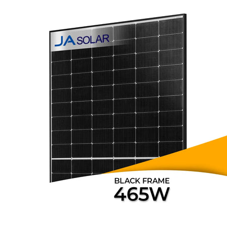 Produktbild - JA Solar JAM54D40 LR 465W - leistungsstarkes N-Typ Glas-Glas-Solarmodul mit 465 WP Leistung im modernen Black Frame Design
