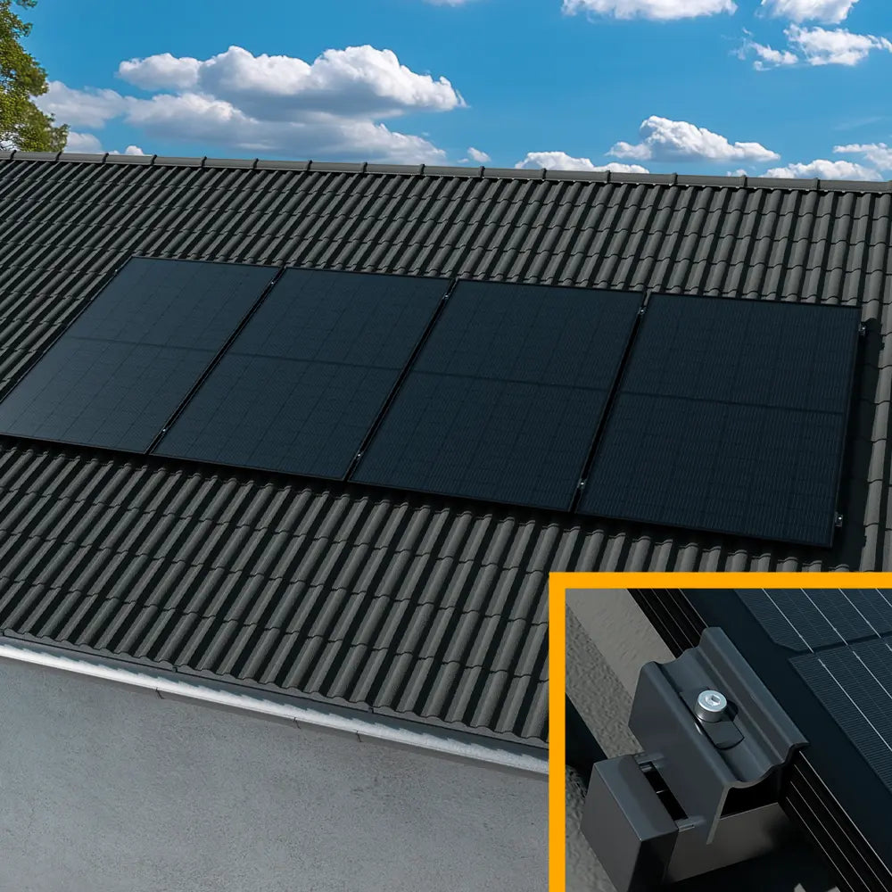 Balkonkraftwerk montagebeugel voor 4 zonnepanelen schuin dak kopen bij solago.nl